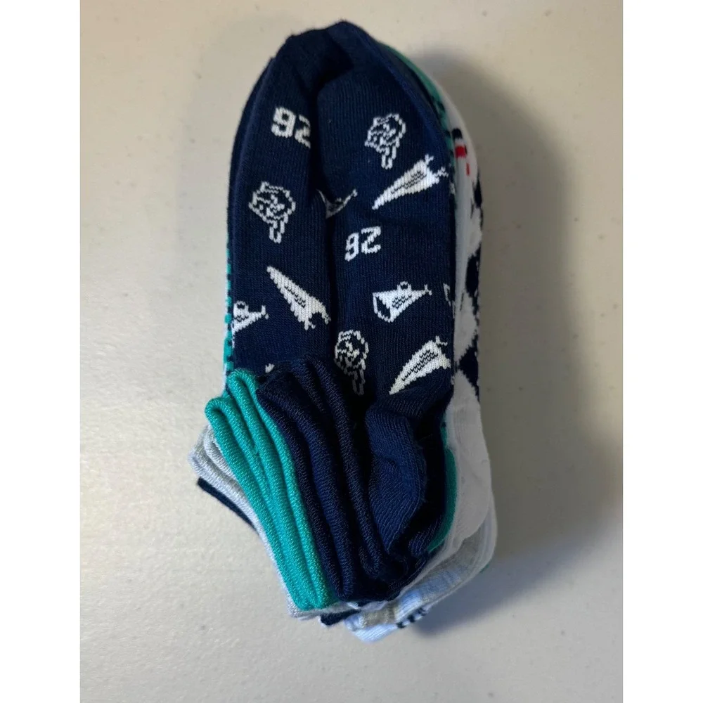 No‎ Boundaries Socks Women 4-10 Multicolor Low Cut 10 Pairs Sporty Green NEW